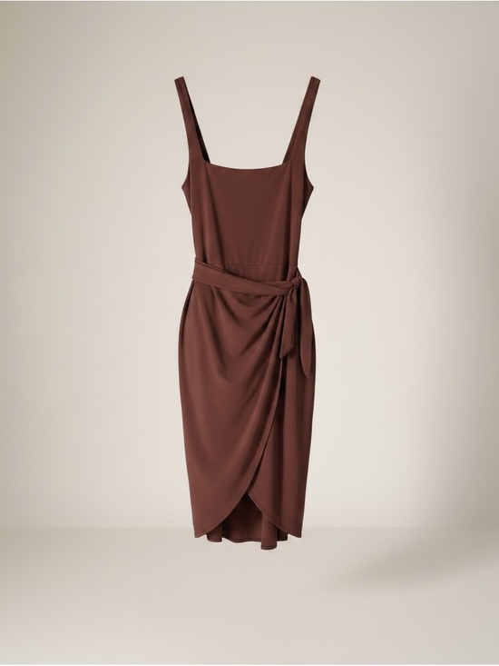 Wilfred Dresses & Skirts - Wilfred Brown  Pink Sleeveless Tie-Waist Midi Dress